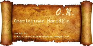 Oberleitner Marián névjegykártya